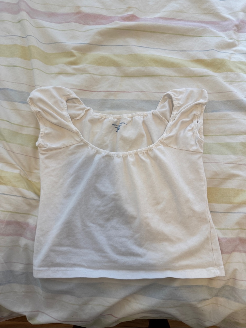 Brandy Melville White Scoop Neck Crop Top
